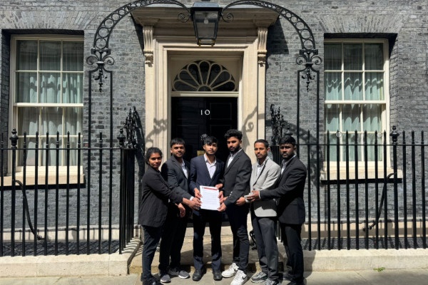 British Tamil activists submit petition to UK Prime Minister at Downing Street