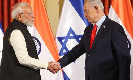 Indian Prime Minister Modi and Israeli Prime Minister Netanyahu
