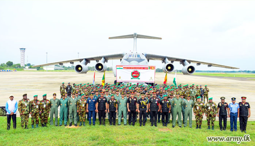 Sri Lankan and Indian military troops